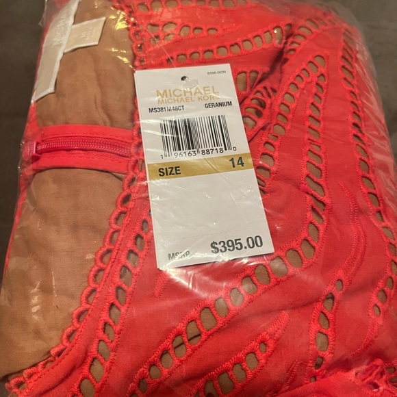 Michael Kors Women’s geranium zebra eyelet cotton lined fit & flare Dr Size 14 - Picture 4 of 5